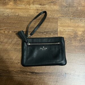 Kate Spade Black Pebbled Leather Wristlet